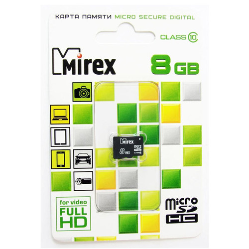 Карта памяти на 8 Гб Mirex microSD (class 10) фото 