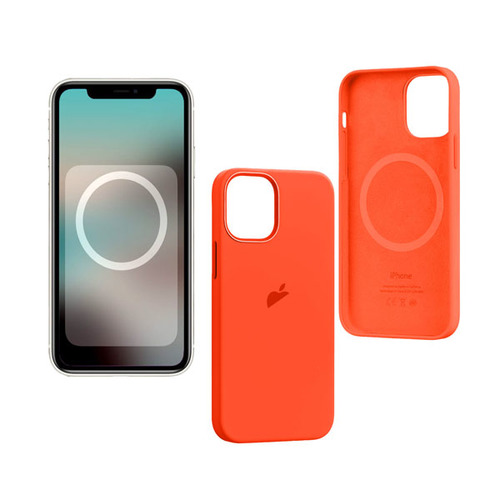 Накладка Goodcom Silicon Case iPhone 12/12 Pro (MagSafe + анимация NFC) Eletric Orange фото 