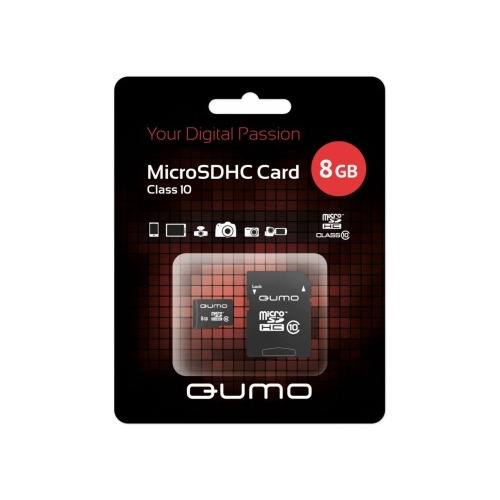 карта памяти Qumo microSD 8Gb (class 10) фото 